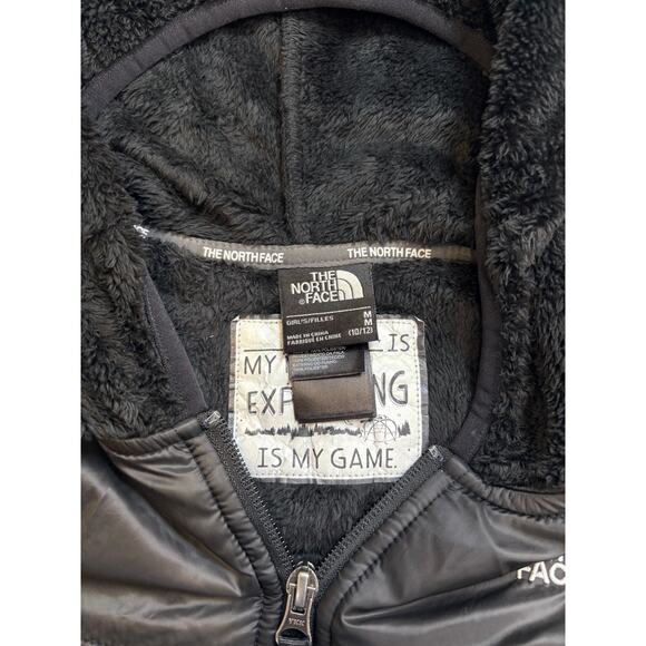 The North Face Girls (M)10-12 Fuzzy Jacket Black Oso Fleece Soft Full Zip hoodie - Picture 2 of 10